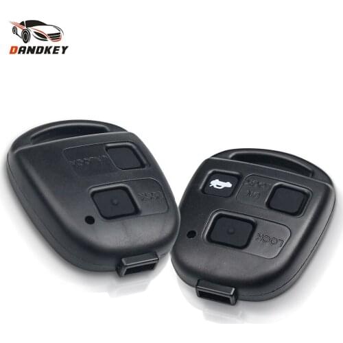 Dandkey Replacement Remote Key Shell For Toyota Yaris Prado Tarago Camry Corolla Land Cruiser Fob 2/3 Buttons With Rubber Pad