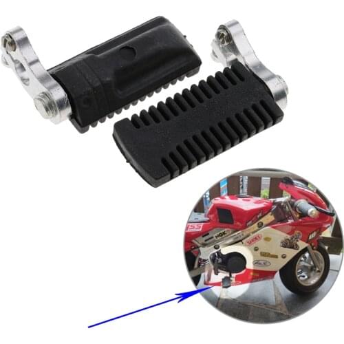 1 Pair Motorcycle Rear Foot Pegs Rests Pedals Footpegs for 47cc 49cc Mini Pocket Bike Motorcycle Metal Pedal Pads