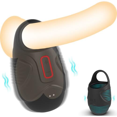 10 Modes Vibrating Penis Massager Ring Dildo Sex Toys for Men Scrotum Massager Male Chastity Cage Testicle Bondage Vibrators