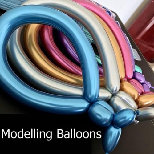 10pcs Magic Long Balloons Metal Strip Shape Balloon Modeling Weaving Gold Balloon For Birthday Wedding Christmas Party Decor