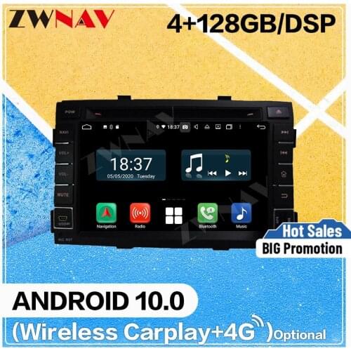 128G Carplay Android 10.0 Car screen DVD Player for KIA SORENTO 2010 2011 2012 GPS Navigation Auto Audio Radio Stereo Head unit