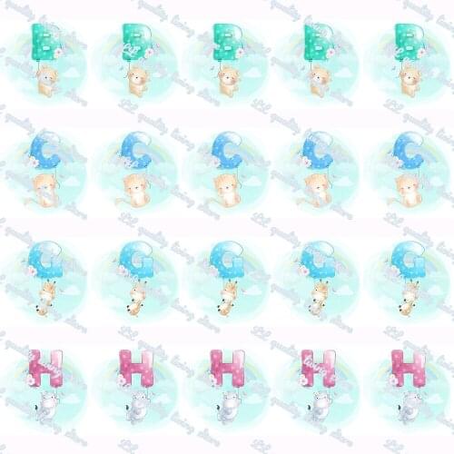 16-75MM Cartoon Animals&Letter Printed Grosgrain Ribbon 50Yards/Roll Tape Clothing Bakery Gift Wrapping Accessory Hairbow Head