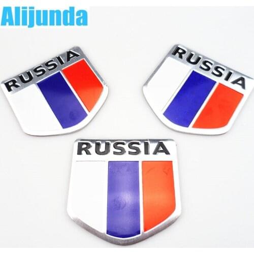3D aluminum Russian flag car stickers accessories for Hyundai ix35 iX45 iX25 i20 i30 Sonata,Verna,Solaris,Elantra car accessorie