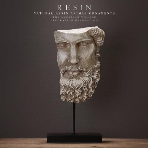 AMERICAN VINTAGE DESKTOP ART HALF FACE BLACK HEAD RESIN FIGURINES SCULPTURE CRAFTS HOME DECORATION LIVINGROOM STUDY ORNAMENTS