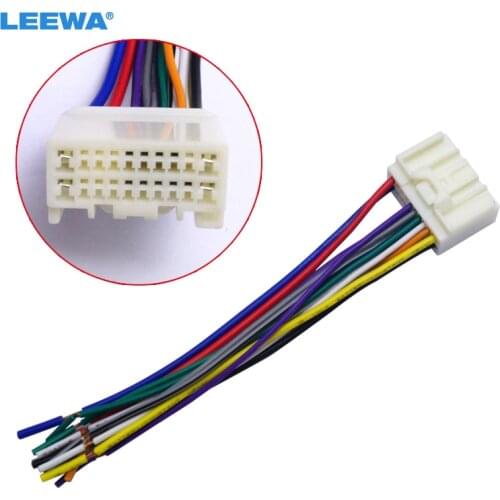LEEWA Car Radio Audio CD Power Wire Harness Adapter For Mitsubishi Lancer/Outlander/Mirage Toyota Crown/ Land Cruiser/Prado
