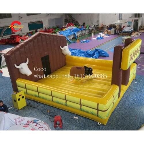 Free sea ship to port,adult and kids inflatable mechanical bull riding simulator machine for sale, newest bull rodeo sport game