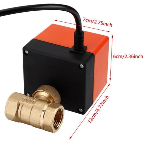 DN15 / DN20 / DN25 motorized electric 2-way brass ball valve DN20 AC 220V 2 way 3 wire -with actuator cable for gas water oil