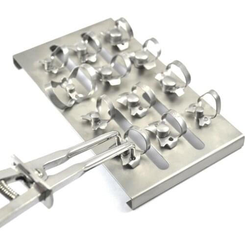 ENDODONTIC DENTAL RUBBER DAM CLAMPS HOLDING TRAY WITH 12Pcs Rubber Dam Clamps RESTORATIVE