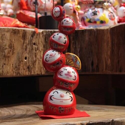 Lucky cat ceramic ornaments stacked Arhat Dharma cat wedding birthday holiday gift housewarming decoration