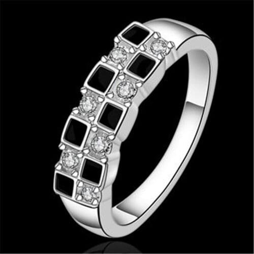 925 sterling silver Color ring jewelry leaf cute rings for women Fashion Lattice Christmas Gifts high quality
