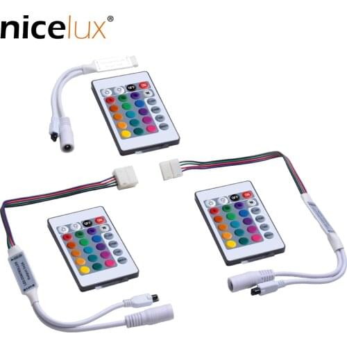 DC12V Mini LED RGB Controller 24 Key IR Infrared Wireless Remote Controller for 5050 4pin 10mm RGB LED Strip Light
