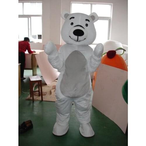 Small White Bears Costume Suits Party Game Dress Outfits Promotion Carnival Adults Fursuit Cosplay Hallowen Gift Unisex