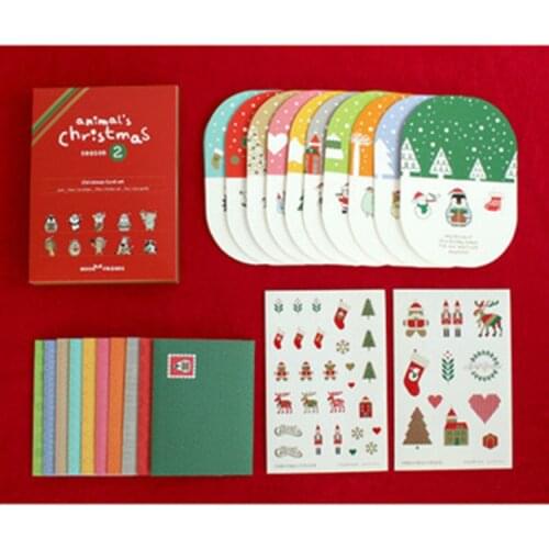 50sets Creative Merry Christmas Cards Envelope 3D Greeting Cards with Envelope for Wish and Greeting Letter Set Cute Envelopes