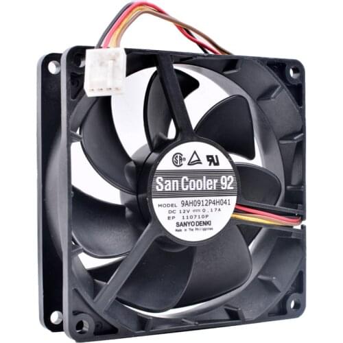 Original 9AH0912P4H041 9cm 9025 92x92x25mm 12V 0.17A 4 lines pwm computer chassis CPU temperature control silent radiator fan