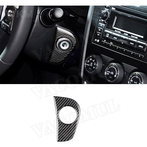Carbon Fiber Car Key Hole Start Switch Button Trim Frame Cover Sticker For Subaru Forester XV Crosstrek WRX STI 2015-2019 LHD