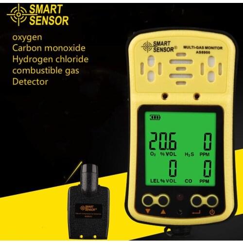 Portable four-in-one gas detector, Shima AS8900 oxygen, carbon monoxide, hydrogen chloride, combustible gas detector