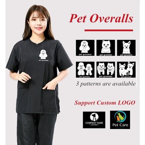 Pet Shop Beautician Work Clothes Quick Drying Professional Waterproof Short Sleeve Apron Cat Dog Bath Apron Smock Clothes G0303