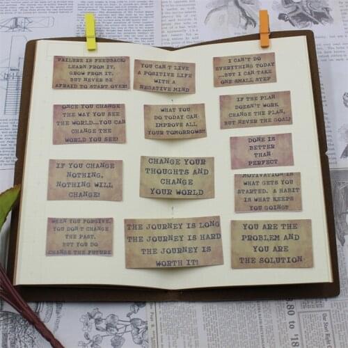 Rectangular Retro Self- adhesive Planner Stickers for Scrapbooking/ DIY Crafts/ Card Making Decoration