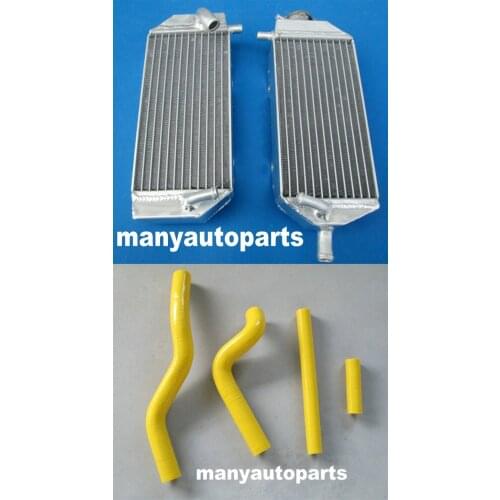 Alloy radiator + yellow hose FOR Suzuki RM125 RM 125 01-08 2001 2002 2003 2004 2005 06 07 02