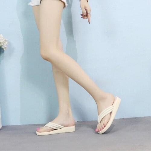 Summer Fashion Simple Slope with Flip Flops Womens Shoes Soft and Comfortable Sandals Casual Outdoor Non-Slip Beach Slippers