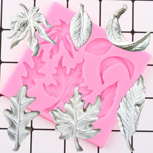 DIY Leaves Border Silicone Molds DIY Christmas Cupcake Topper Fondant Cake Decorating Tools Candy Clay Chocolate Gumpaste Molds