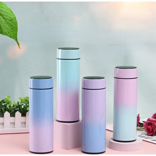500ml 17oz Smart Sports Thermal Bottle Stainless Steel Thermos Water Bottles for Children with LED Temperature Display
