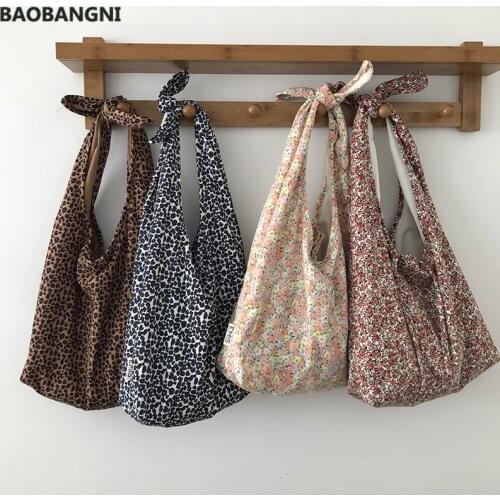 Large Capacity Corduroy Shoulder Bag Casual Leopard Print Tote Bag Retro Floral Panther Big Handbag For Women