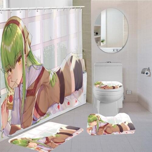 Anime Bath Shower Curtain 3D Print Bikini Girl Bath Screen Curtains In The Bathroom Teens Boys Girls Shower Curtain For Bathroom