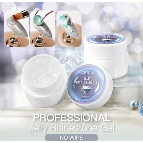 Jelly Rhinestone Gel 5ml No Wipe Nail Glue Top Coat Strong Adhesive Glue for Rhine Nails Crystal Decoration