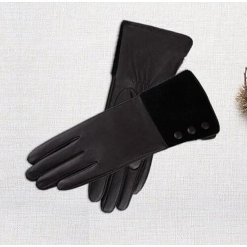 Womens spring autumn genuine leather gloves ladys natural leather driving glove R3438