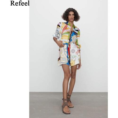 Spring women mini dress patchwork vintage with sashes long sleeve short dresses button up female vestidos