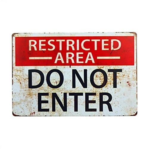Restricted Area Sign -Do Not Enter Wall Art Sign 8x12 inch