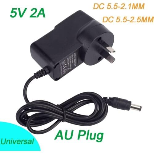 1PCS 5V2A New AC 100V-240V Converter Switching Power Adapter DC 5V 2A 1000mA Universal Power Supply AU Plug Tablet Charger