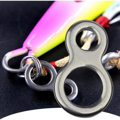 10Pcs 8 Solid Ring Fishing hook 2 Holes Wear-resistant Stainless Steel Sturdy Fishing Jigging for Outdoor Fishing Accessories