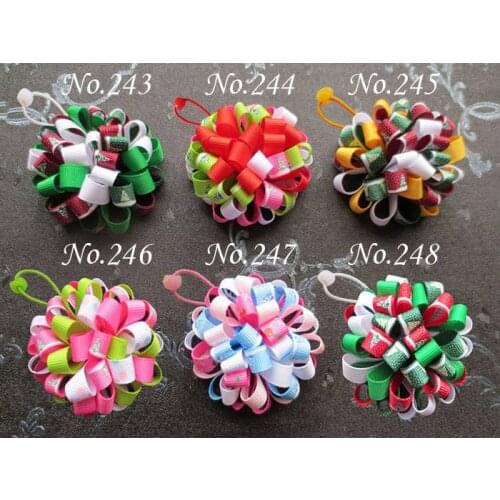 100 PCS BLESSING Good Girl B- Loopy Puffs Ribbon 2.5" Hair Bows Elastic 78 No
