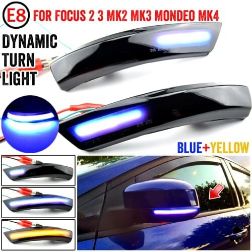 12V LED Car Flashing Turn Signal Lights Rear View Mirror Lamp Blinker Dynamic Auto Accessories For Ford Focus Mk2 Mk3 Mondeo Mk4