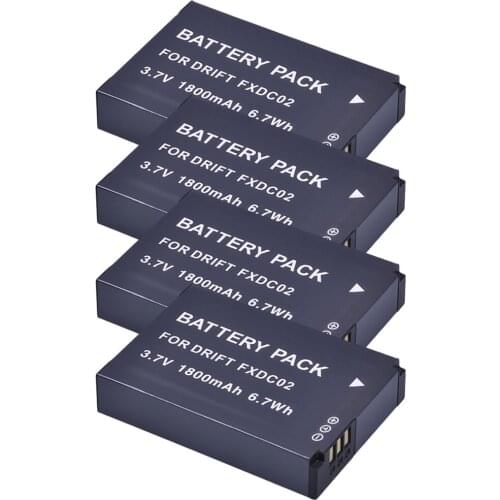 4 PCS of 1800mAh High Quality Li-ion Replacement Batteries for Drift 72-011-00 FXDC02 CFXDC02 HD Ghost Ghost-S HD720