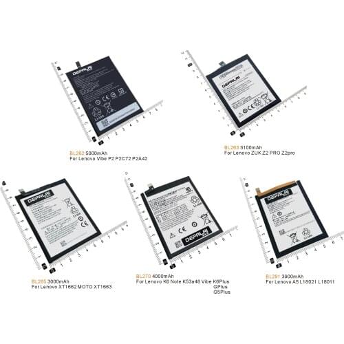 BL262 BL263 BL265 BL270 BL291 battery For Lenovo VibeP2 P2a42 P2a40 P2c72 ZUK Z2 pro K6 G G5 Plus A5 L18011 XT1662 MOTO XT1663
