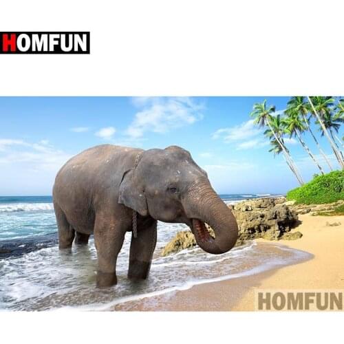 HOMFUN Full Square/Round Drill 5D DIY Diamond Painting "Animal elephant" Embroidery Cross Stitch 5D Home Decor Gift A16572