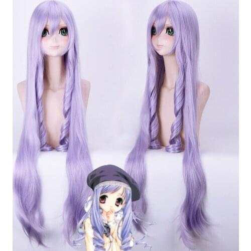 Anime Sister Princess Aria Light Purple Cosplay Wig Bangs 120cm Long Wavy Synthetic Hair Halloween Carnival party Wigs
