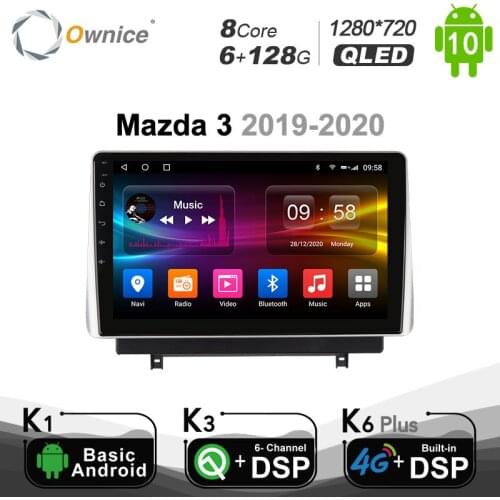 6G+128G QLED Android 10.0 for Mazda 3 2019 - 2020 Car autoradio Multimedia Video Audio GPS Radio Player Head Unit IPS 1280*720