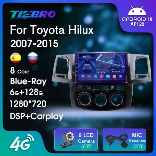 2DIN Android10.0 Blue-ray Car Radio For Toyota Fortuner Hilux 2007-2015 GPS Navigation Stereo Receiver Auto Radio Car Stereo IGO