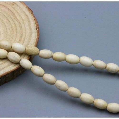 White Turkey stone rice shape 4.5x6.5mm loose beads 15" 2 piece/lot DIY women fit jewelry making design ornaments gift