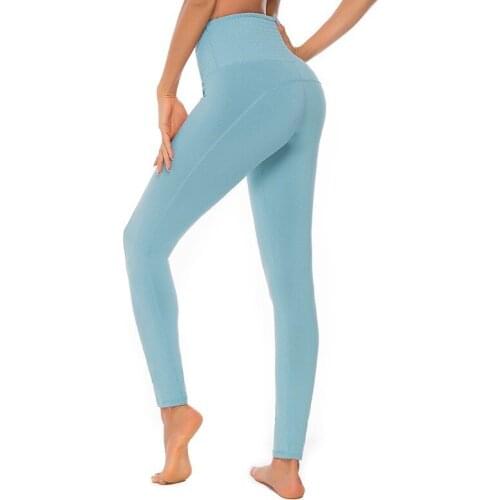 Seamless Sports Fitness Leggings Gym Running Workout Yoga Pants Women High Waist Tight Tummy Control Trousers Hip Lifting