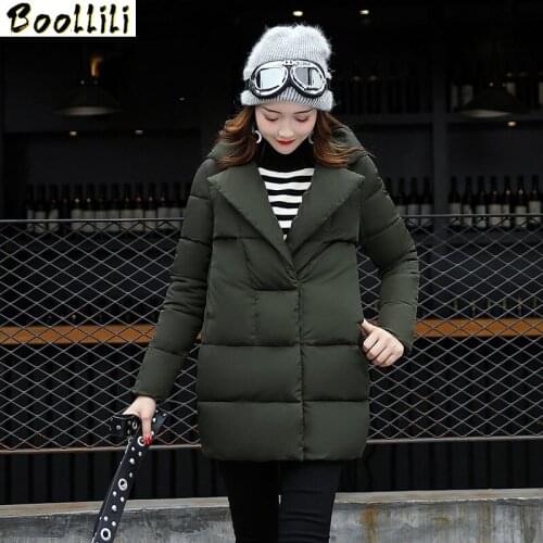 Boollili 2020 New Womens Parkas Down Cotton Jackets Padded Winter Coat Female Loose Casual Warm Jacket Women Parka Mujer
