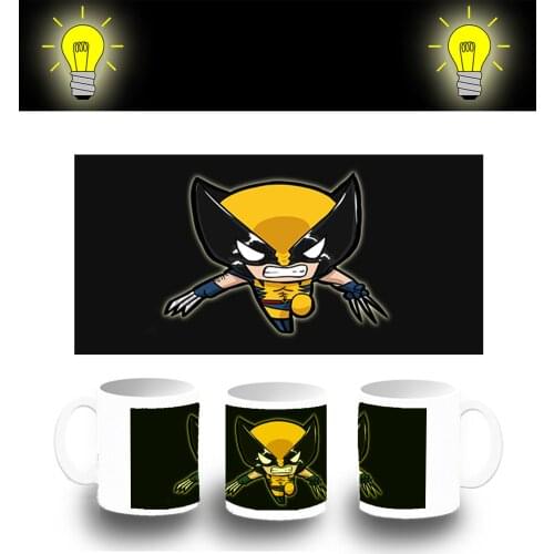 CUP PHOTOLUMINESCENT SUPERHERO WOLF glitter mug