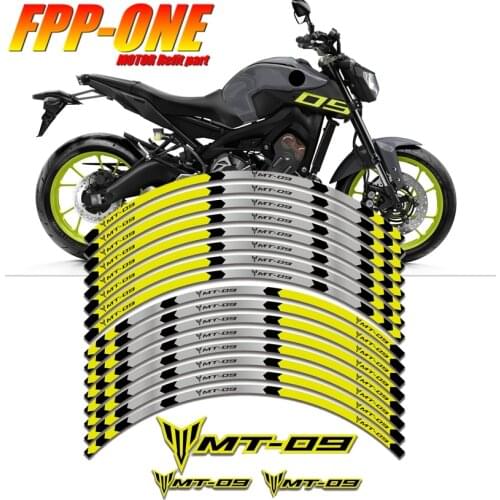 FOR YAMAHA MT-09 MT09 MT 09 Motorcycle Parts Contour Wheel Decoration Decal Sticker Yellow
