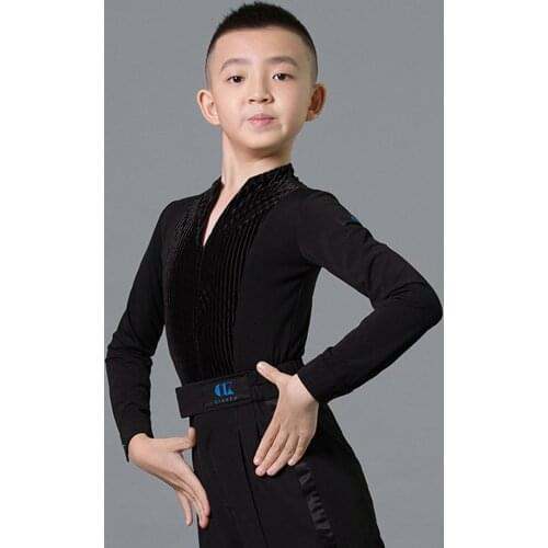 2021 New G5012 Long Sleeve Kids Latin Dance T shirt Shoulder Hole Girl Latin Dancing Clothes Belly Ballroom Tango Dresses