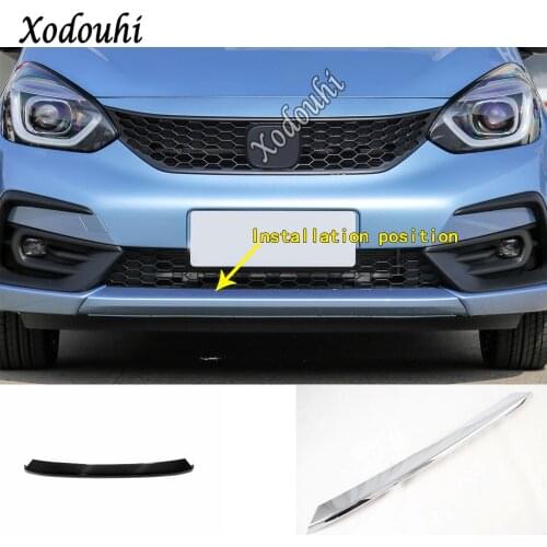 For Honda Fit Jazz 2020 2021 Car Styling Body Front Side Cover Bumper Corner Trim Frame Stick ABS Chrome Anti-rub Parts Hoods
