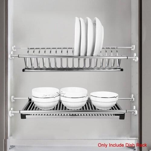2-Tier Dish Rack Stainless Steel Dish Rack Folding Dish Drying Dryer Rack Plate Bowl Storage Kitchen Organizer for Cabinet Rack